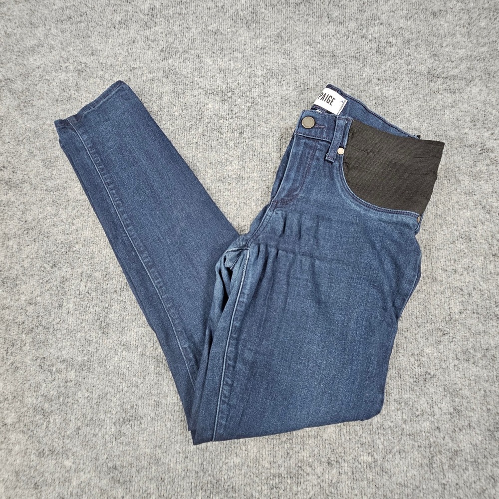 Paige Verdugo Ultra Skinny Maternity Jeans Dark Wash Stretch Sz 27 Low Rise